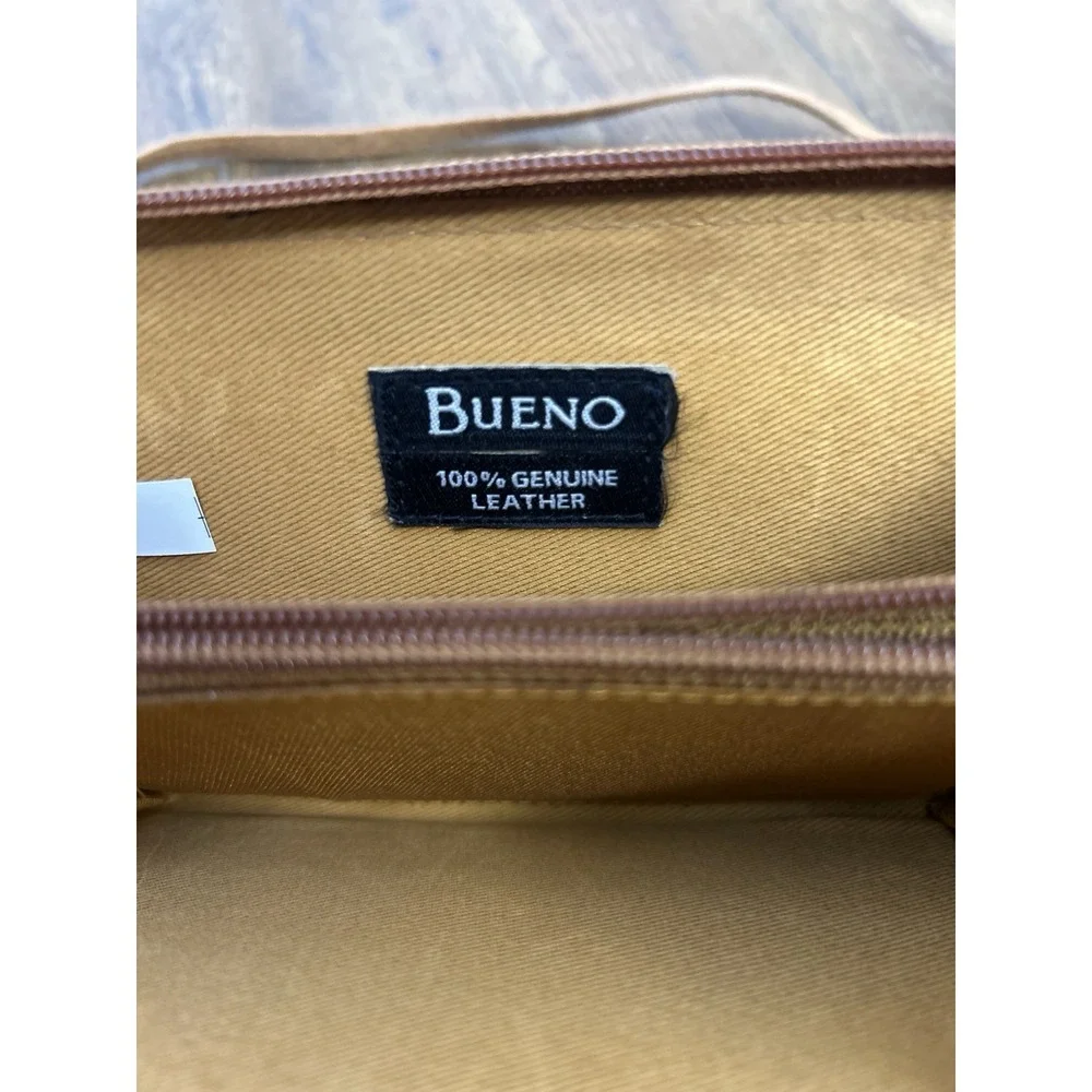 Bueno of California Embossed Floral Wallet on a String Crossbody Bag Tan